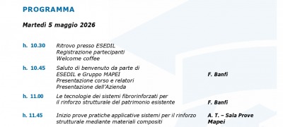Formazione Pratica "Scuola di Posa FRP" con ESEDIL e MAPEI (5 maggio 2026)