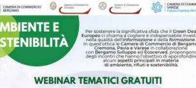 Rifiuti, ambiente e sostenibilità - WEBINAR GRATUITI dalla Camera di Commercio di Pavia